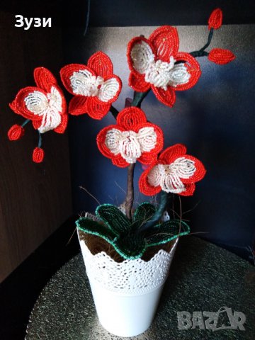 Цветя от мъниста, снимка 5 - Изкуствени цветя - 39405233