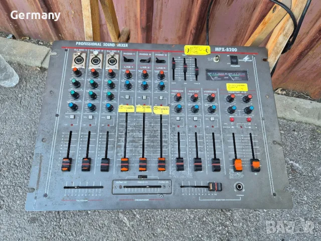 Monacor mpx-8200 mixer миксер dj, снимка 4 - Ресийвъри, усилватели, смесителни пултове - 47669019