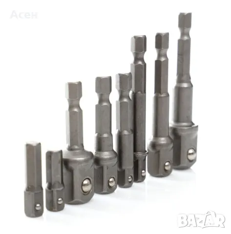 Преходници за редуктори за гнезда за винтоверти, редуктори 1/4 3/8 1/2, комплект 8 бр., снимка 2 - Винтоверти - 47662121