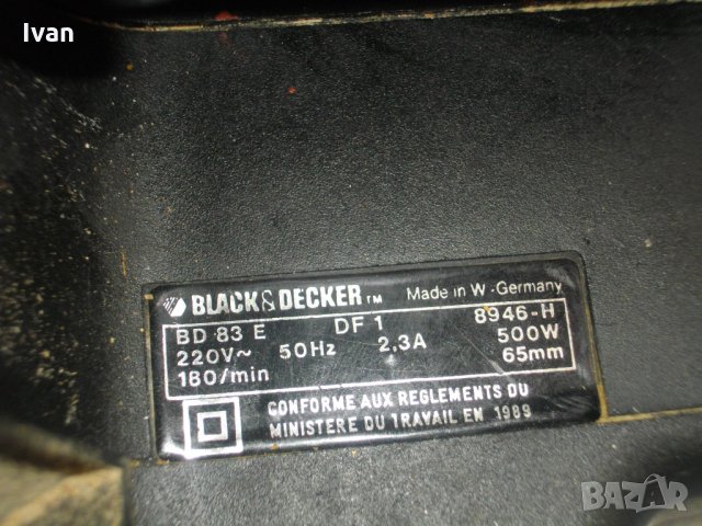 С РЕГУЛАЦИЯ-Black Decker BD83-Немски Професионален-Лентов Шлайф-500 Вата-180м/мин-Отличен-Блек Декер, снимка 7 - Други инструменти - 33138837