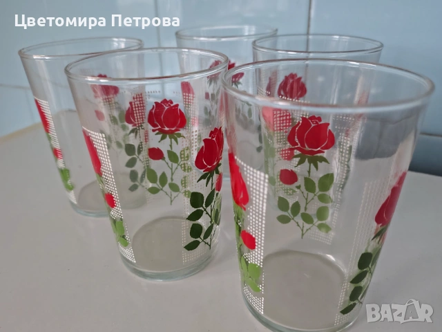 Ръчно рисувани чаши за вода и сок , снимка 3 - Чаши - 53204681