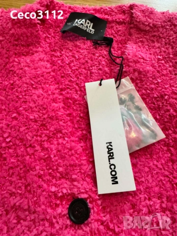 Нова жилетка KARL LAGERFELD в розово, размер М, снимка 3 - Жилетки - 53093457