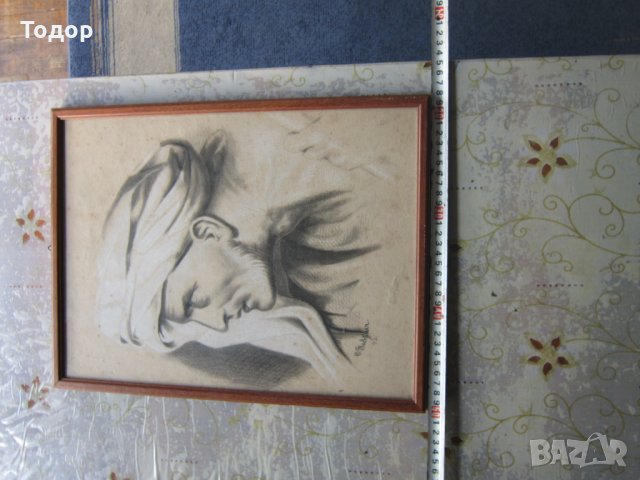 Стара картина подписна шейх бедуин, снимка 2 - Картини - 26699514