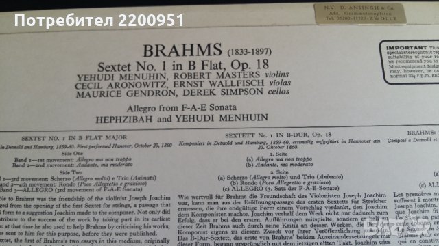 J. BRAHMS, снимка 3 - Грамофонни плочи - 26973524
