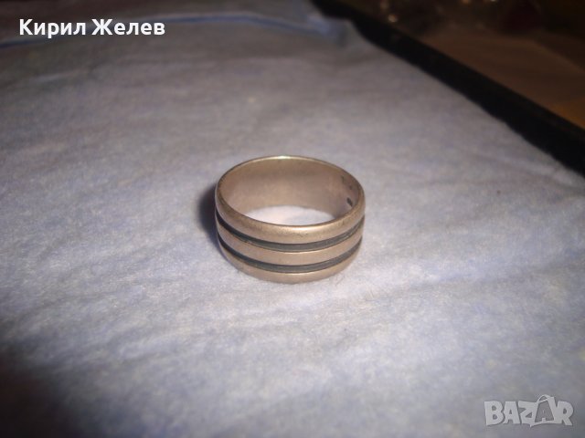 СТАРА МАРКОВА СРЕБЪРНА АРТ ДЕКО ХАЛКА ПРЪСТЕН МАРКИРАНО СРЕБРО 925 и ЩЕМПЕЛ PSCL 28781, снимка 9 - Фигурки - 37252475