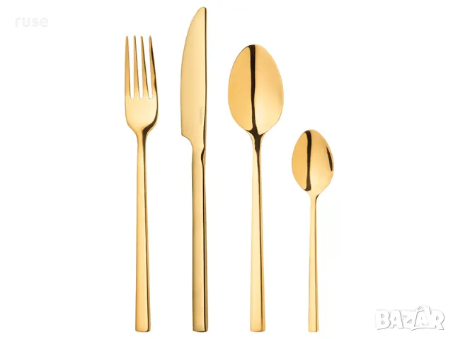 НОВИ! Комплект прибори за хранене 16 части гланц златно, розово, черно, снимка 2 - Прибори за хранене, готвене и сервиране - 48778211