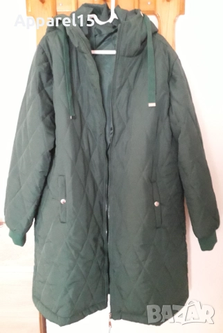 Ново вносно тъмнозелено яке с качулка, 44, снимка 2 - Якета - 52502095