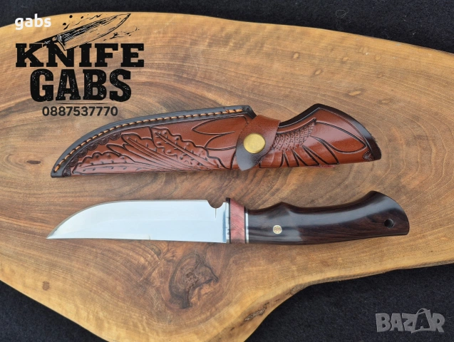 Висококачествен ръчно изработен нож с кожена кания,LN404, снимка 17 - Ножове - 48866253