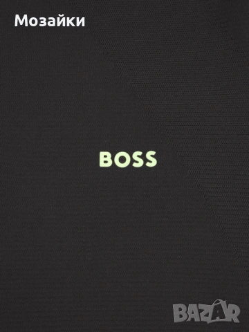 Мъжки пуловер BOSS Zidor Quarter-Zip Черен Слим | MSRP €199 | Размер L, снимка 3 - Спортни дрехи, екипи - 53595758