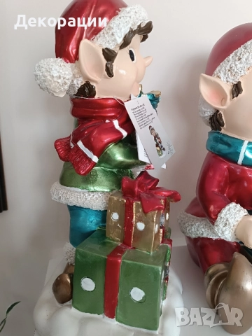 Нови керамични светещи Коледни елфи джуджета , снимка 3 - Коледни подаръци - 52162601