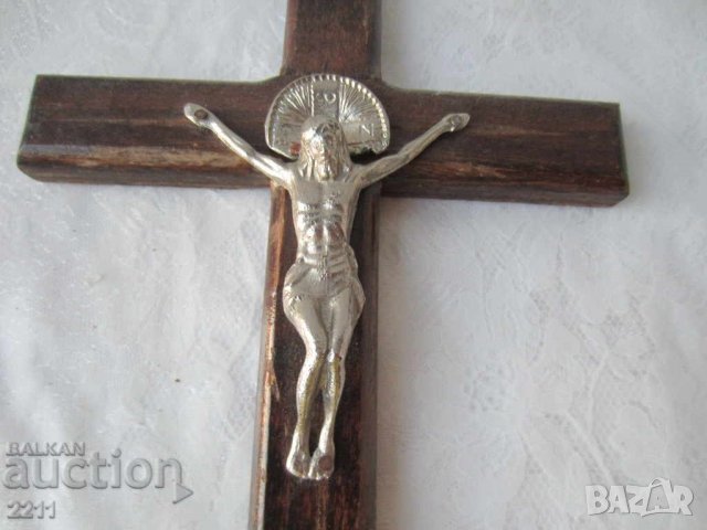  Стар кръст, разпятие, религия, дърво и метал..