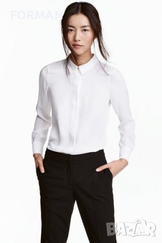 Фина бяла риза с дълъг ръкав - ХС размер , снимка 1 - Ризи - 37852159