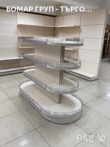 ПРОМО! Островен стелаж със заоблени рафтове, снимка 7 - Стелажи и щандове - 42995064