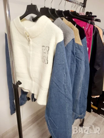 плетени пуловери с деним , снимка 6 - Блузи с дълъг ръкав и пуловери - 51174001