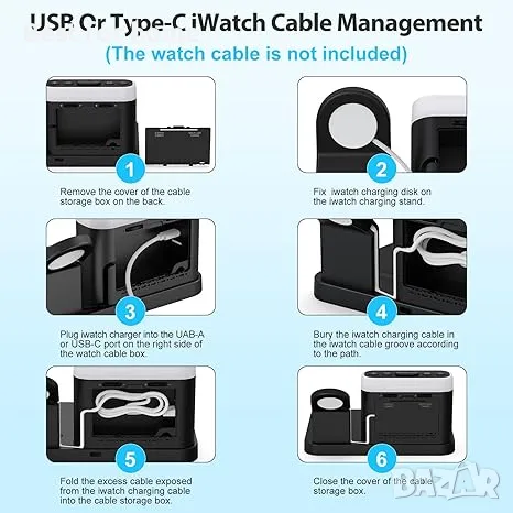 Докинг станция за зареждане за телефон  5 в 1  с будилник, снимка 4 - Безжични зарядни - 49605331