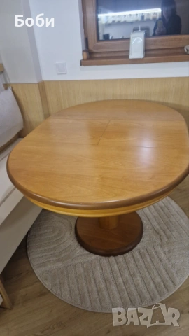 Трапезна кръгла маса - масив, снимка 5 - Маси - 53065944