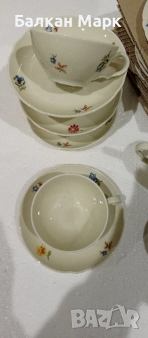 Порцеланов сервиз за чай Seltmann Weiden Marieluise Blütenmeer – 20 части/липсват 4/🌸, снимка 4 - Сервизи - 52404239