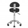 Козметичен/фризьорски стол - табуретка с облегалка AM-304 - 50/64 см - бяла/черна, снимка 12