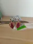 Руски златни обеци с рубини, снимка 7