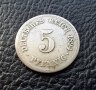 Стара монета 5 пфенига 1894 г.буква А -Германия - рядка , 130 годишна  !, снимка 1