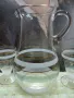 Пълен сервиз - кана и 6 чаши - от тънко фино стъкло, снимка 3