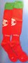 Чорапи ¾ спортни, футболни, червени със зелен кант, с надпис Загорка, национален отбор по футбол, снимка 1 - Футбол - 37017502