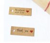 50 бр тесни Handmade with love Thank You Тагове табелки етикети картонени подаръци ръчна изработка, снимка 3