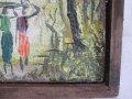 Картина миниатюра масло, платно, подпис, снимка 2
