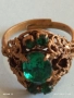 Стар скъпоценен ретро меден пръстен с ювелирно фасетиран ИЗУМРУД 52241, снимка 8