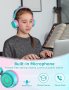 Детски Bluetooth слушалки RIYO с цветни LED светлини, ментово зелено, снимка 3