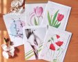 Картички с цветя / пролет, лалета, макове, цветно, снимка 1