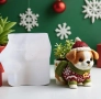 3D Коледно куче кученце Силиконов молд форма за кашпа, снимка 1