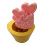 3D Гълъби със сърца и Рози сватбен силиконов молд форма калъп гипс свещ сапун, снимка 1 - Форми - 36953041