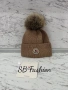 Moncler шапка с естествен пух бежова, снимка 1