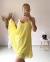  Жълта шифонена къса рокля, снимка 1 - Рокли - 37187376