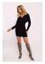 Рипсена мини рокля в черен цвят M819 MOE, снимка 2