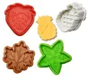 4 бр Ананас ягода листо звезда пластмасови резци форми форма резец с бутало за тесто фондан сладки, снимка 3