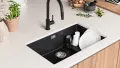 Графит гранитна мивка за монтаж под плот Прага 80 Step Level 560 x 470 мм, снимка 4