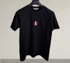 Мъжка тениска Moncler, бродирано лого, цвят черен