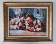 ”Приятели на маса” картина за механа, ресторант, битова стая , снимка 1 - Картини - 43076123