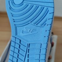 Чисто Нови Оригинални Обувки Nike Air Jordan 1 High Retro University Blue Heritage 43 Размер Номер, снимка 9 - Кецове - 39024448