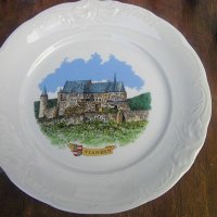 Красива порцеланова западно - германска чиния със замък става и за стена, снимка 1 - Други ценни предмети - 39532287