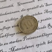 Райх монета - Германия - 10 пфенига | 1915г.; серия J, снимка 1 - Нумизматика и бонистика - 29025340