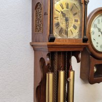 Стар стенен часовник с махало, 4/4 Westminster Frisian Warmink Wuba с фаза на луната, снимка 3 - Антикварни и старинни предмети - 43750472