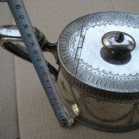 Посребрен чайник с кана и чаша, снимка 7 - Антикварни и старинни предмети - 28388706