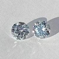 Уникални двойка 2 карата Фенси E Бял Мойсанит Диамант Moissanite Diamond фасет, снимка 8 - Обеци - 35433362