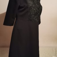 Официална черна рокля с бродерия р-р Л, снимка 8 - Рокли - 32330663