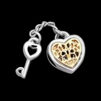 Сребърен елемент Пандора"Heart of gold" ключе/нов, снимка 1 - Колиета, медальони, синджири - 43956240