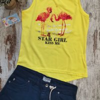 Потник с фламинго 🦩, снимка 1 - Детски тениски и потници - 32621558