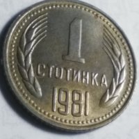 1 стотинка 1981 г., снимка 2 - Нумизматика и бонистика - 43102610